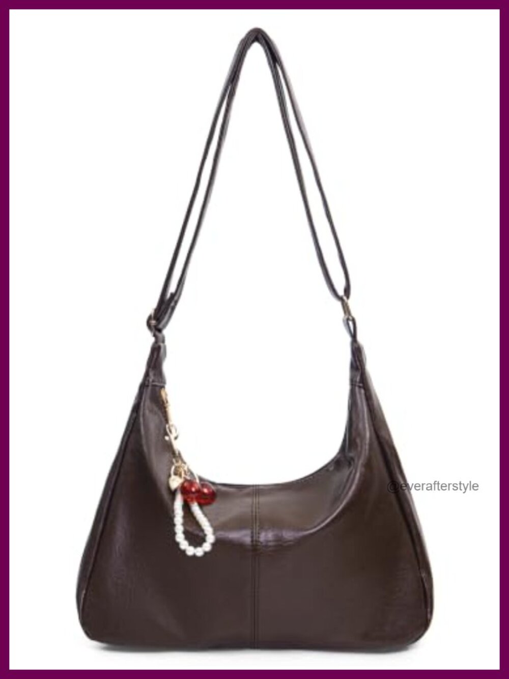 Vegan Leather Hobo Shoulder Bag Foldable Slouchy Crossbody Tote Purse